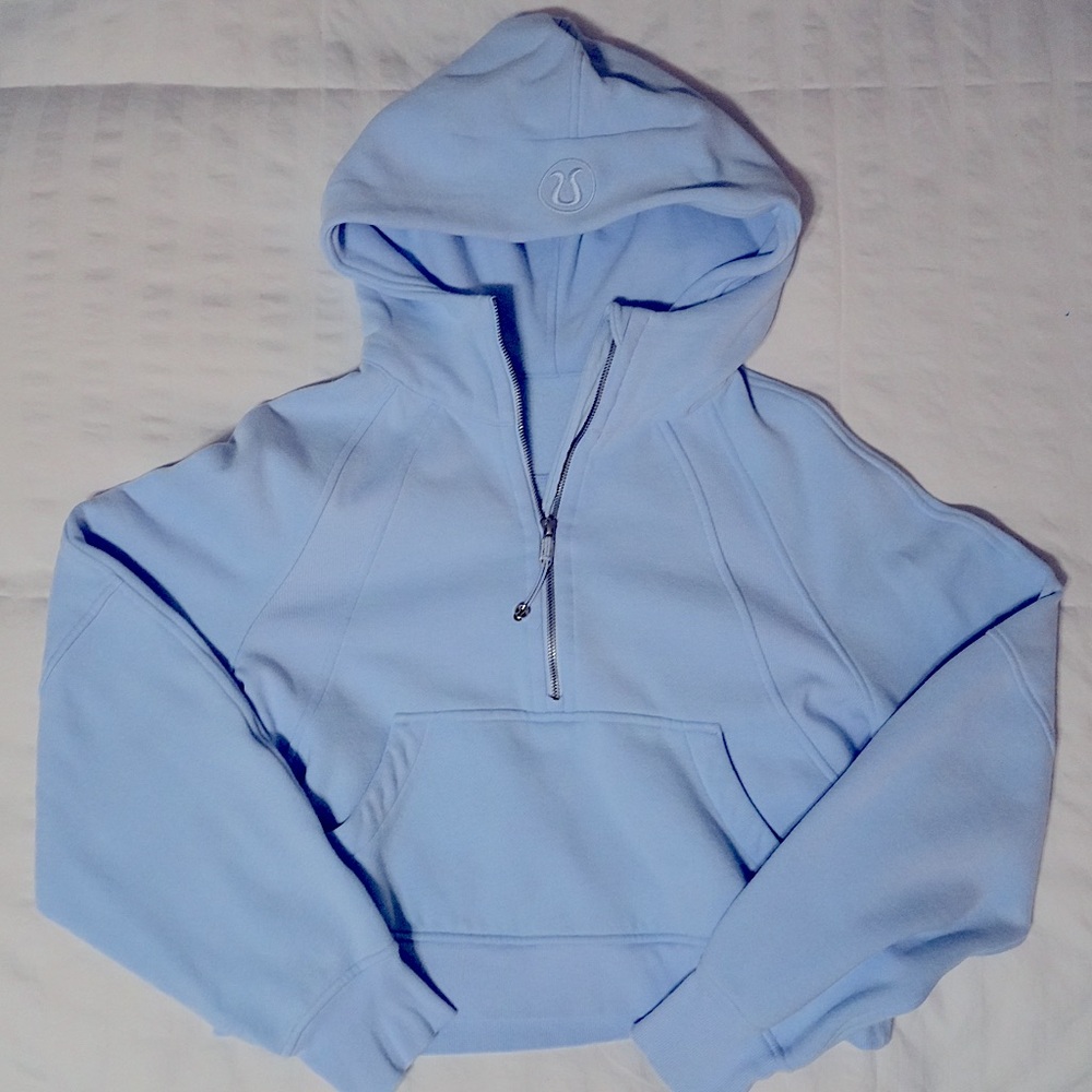Lululemon Scuba Half-Zip Cotton Hoodie Women's Light Blue